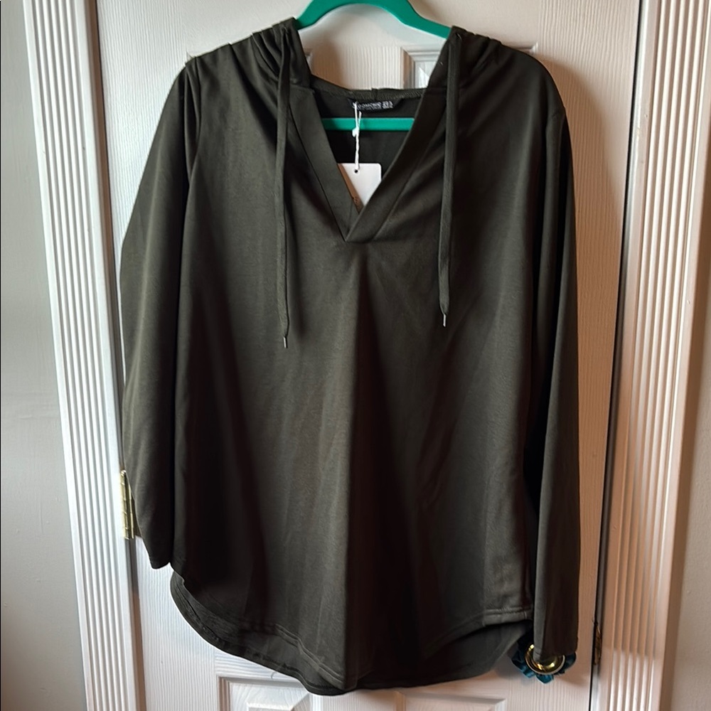 Women's Olive Green Hooded Top